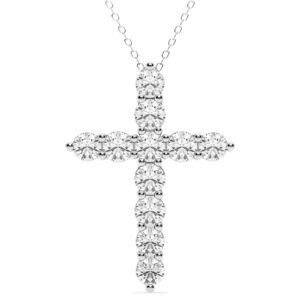 Cadena Cruz Moissanita VVS, Plata 925